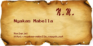 Nyakas Mabella névjegykártya